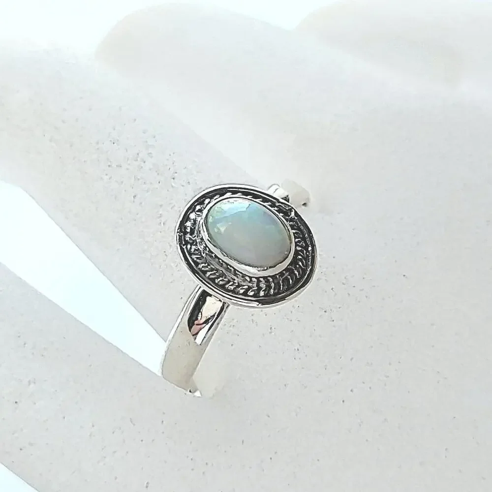 Sterling Silver Ethiopian Opal Ring -